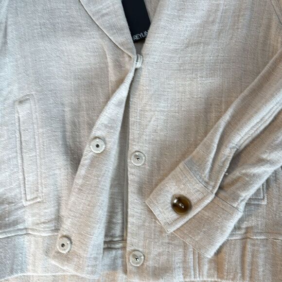 NWT Greylin Roca Relaxed Oatmeal Linen Jacket Size Small - Picture 10 of 12
